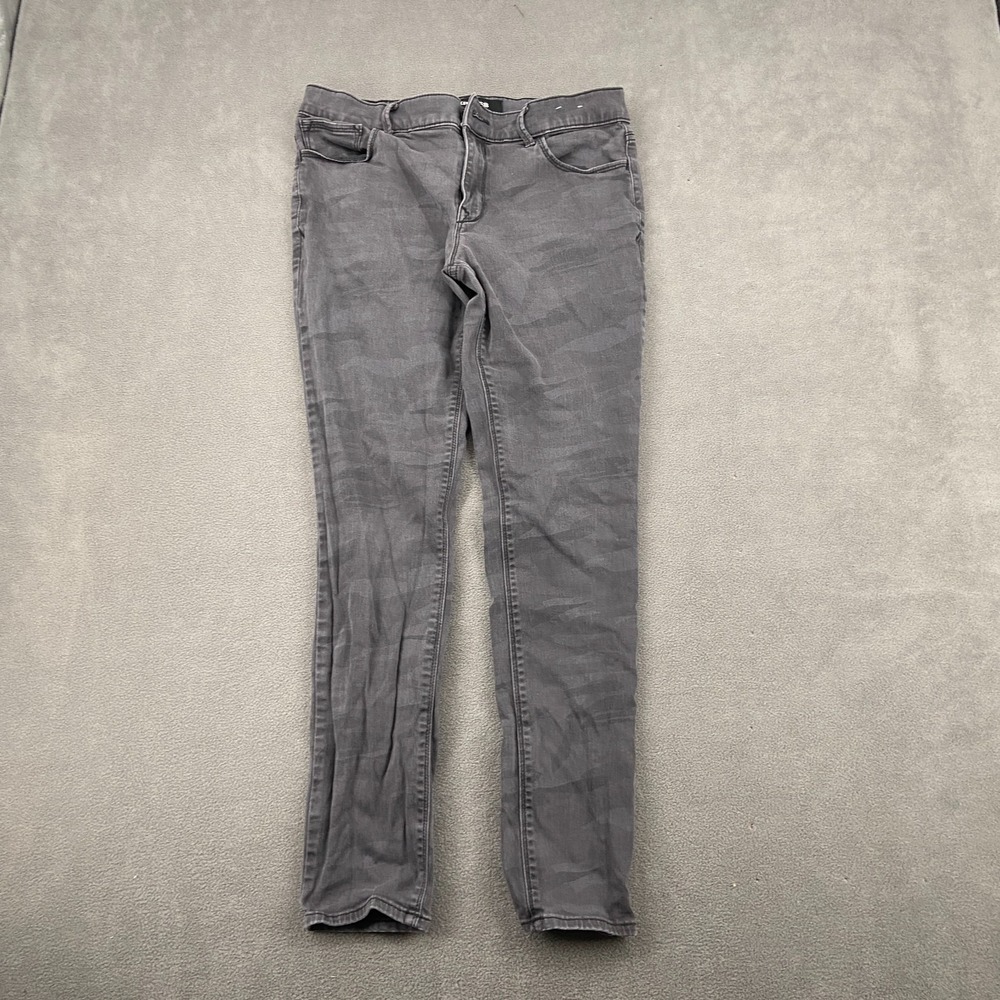 Express Legging Jeans Women 8R Gray Camo Print Denim Stretch Mid Rise Skinny Leg